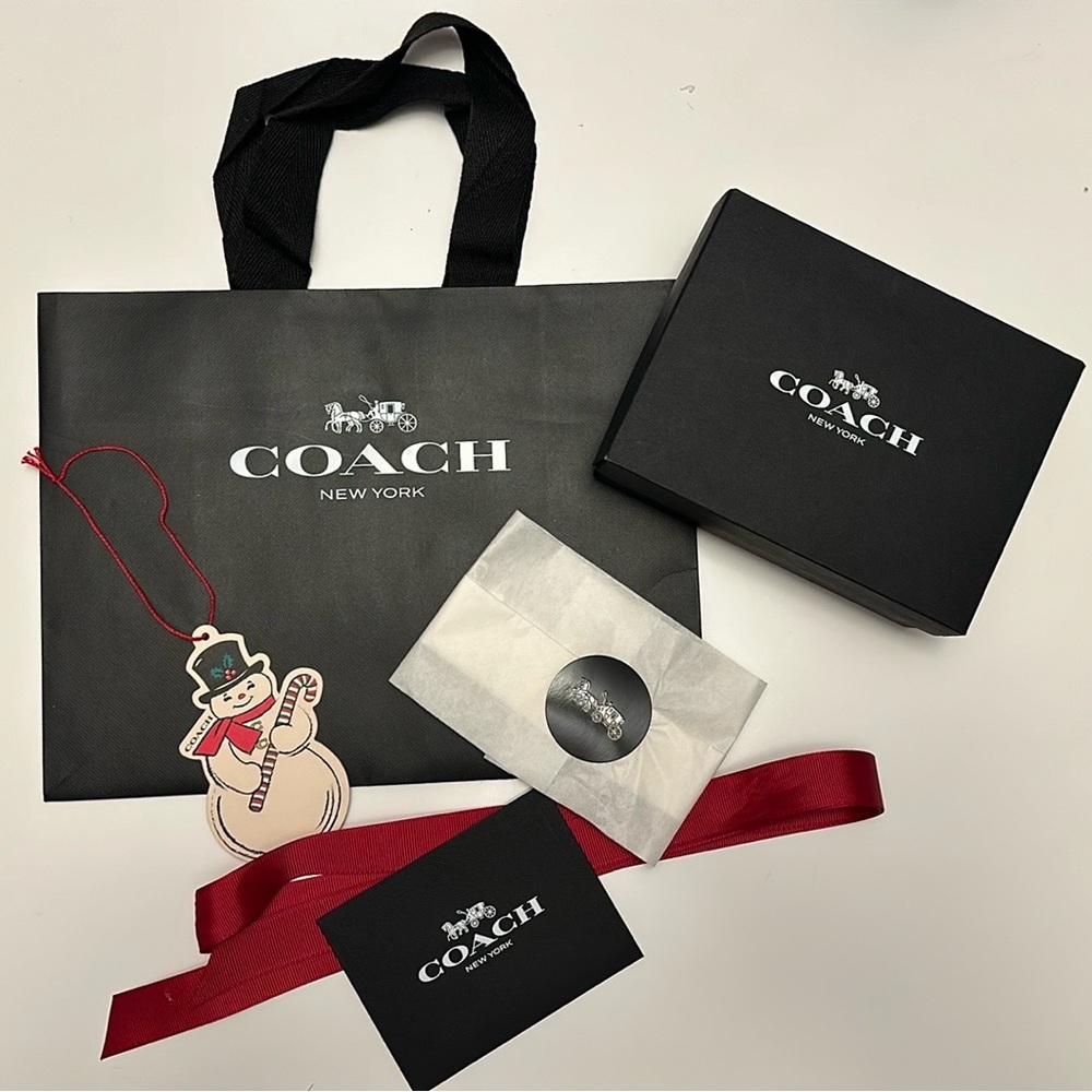 Coach Packaging Bundle - Bag, box, ribbon, envelope, holiday tag